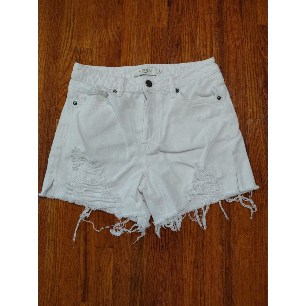 Hidden Denim Shorts Women’s Small White Stretch Distressed Los Angeles